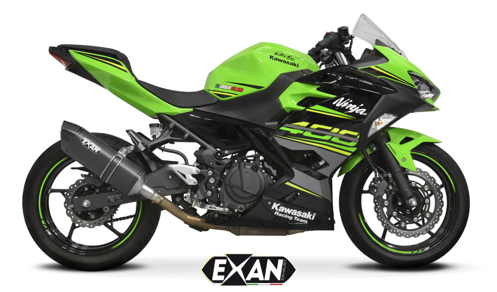 Kawasaki Ninja 400 Scarichi Exan CARBON CAP X-BLACK OVALE evo x