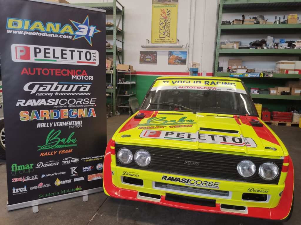 Paolo Diana al 18° Rallylegend con i colori della Peletto Fiat 131