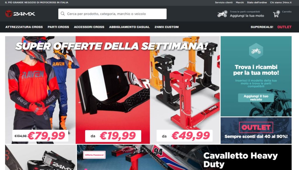 24mx ricambi moto codice sconto shopping online motocross