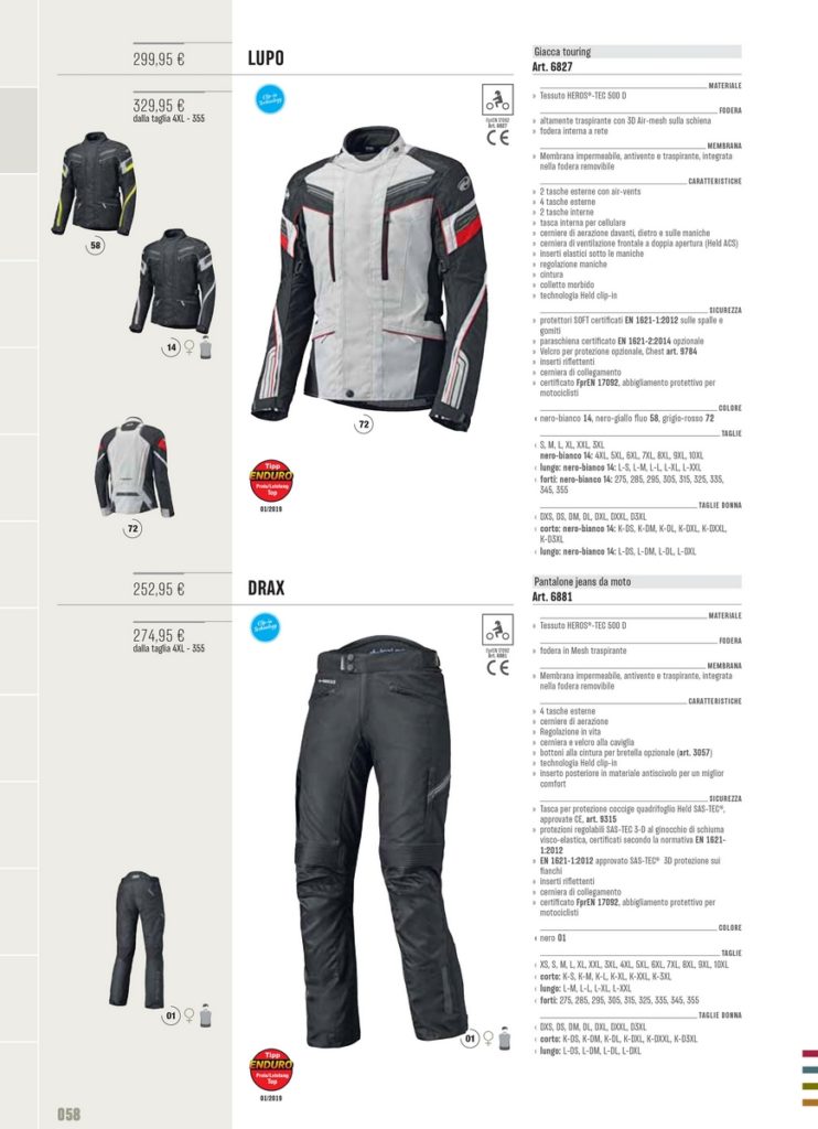 Giacca Touring Lupo Pantalone Touring Drax by Held moto