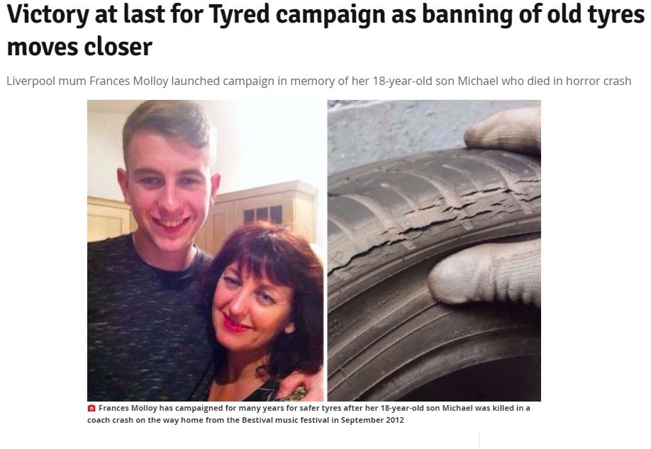 gomme vecchie vietate dot età pneumatici uk nuova legge