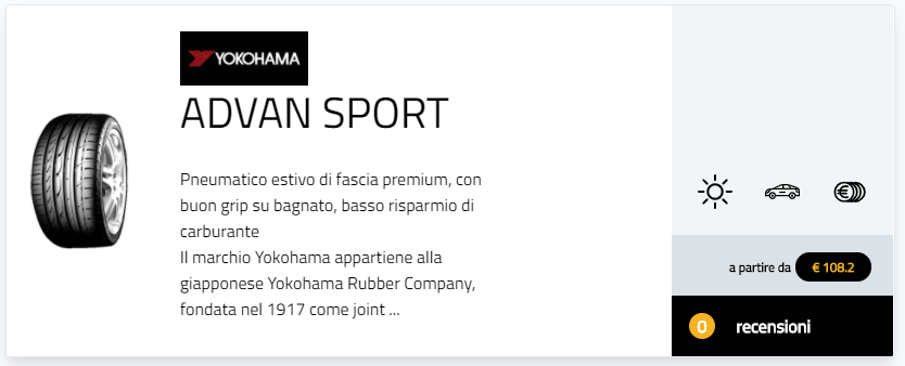 Aznom Palladium pneumatici Yokohama Advan Sport gomme