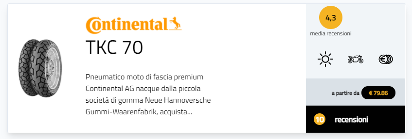 pneumatici moto Continental classifiche pneumatico moto dell'anno Ottimi risultati nella ricerca Pneumatico moto dell'anno per i Continental ContiTrailAttack 3, TKC 70, ContiScoot, ContiRaceAttack 2, ContiSportAttack 4, ContiRoadAttack 3, ContiTour recensioni pareri opinioni