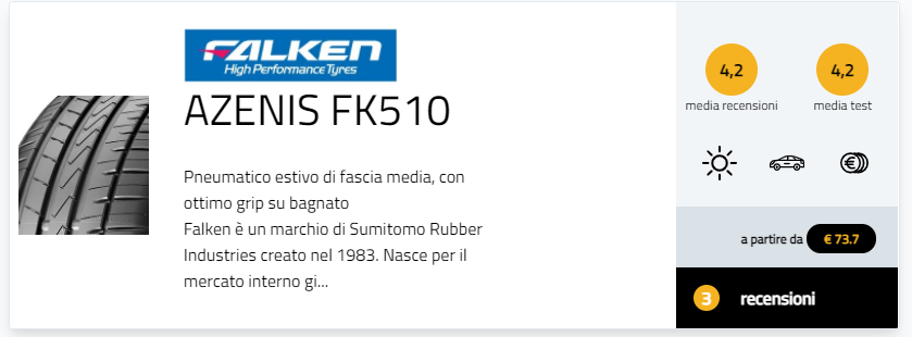 gomme Falken Azenis FK510 Euroall Season AS210 Wildpeak A/T AT3WA