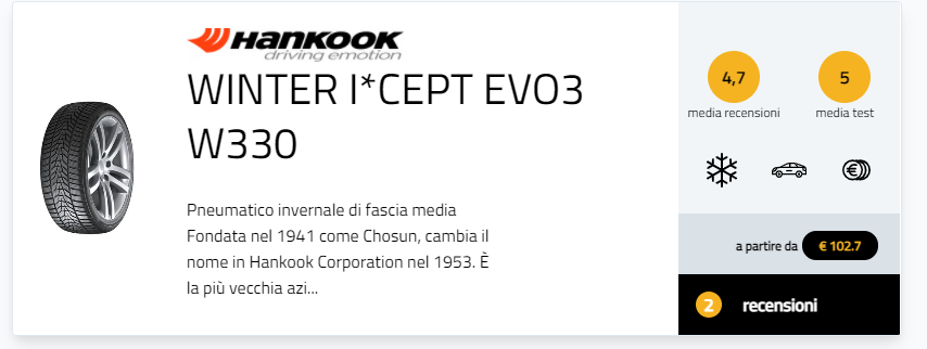 recensioni pneumatici invernali hankook Winter i*cept evo 3