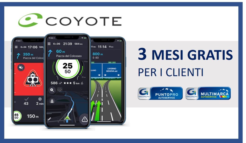 Coyote officina PuntoPRO Multimarca 3 mesi di abbonamento Groupauto