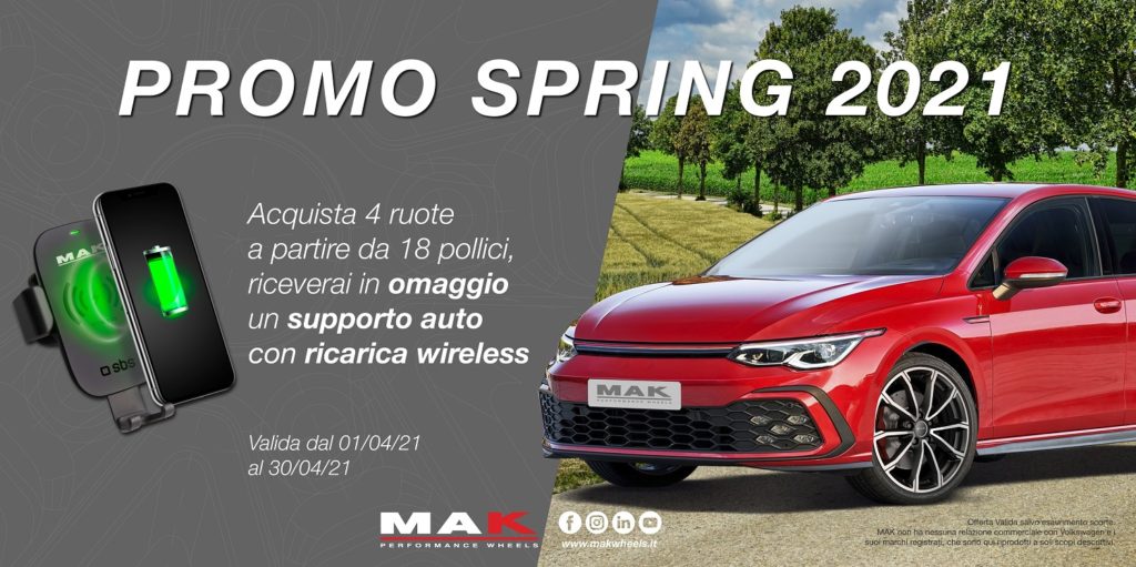 promozione MAK ruote SBS supporto smartphone con ricarica wireless 