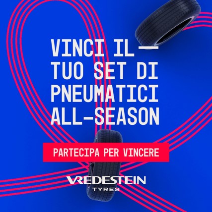 Ultima settimana per vincere un set gratuito di pneumatici Vredestein all season concorso gomme 4 stagioni 