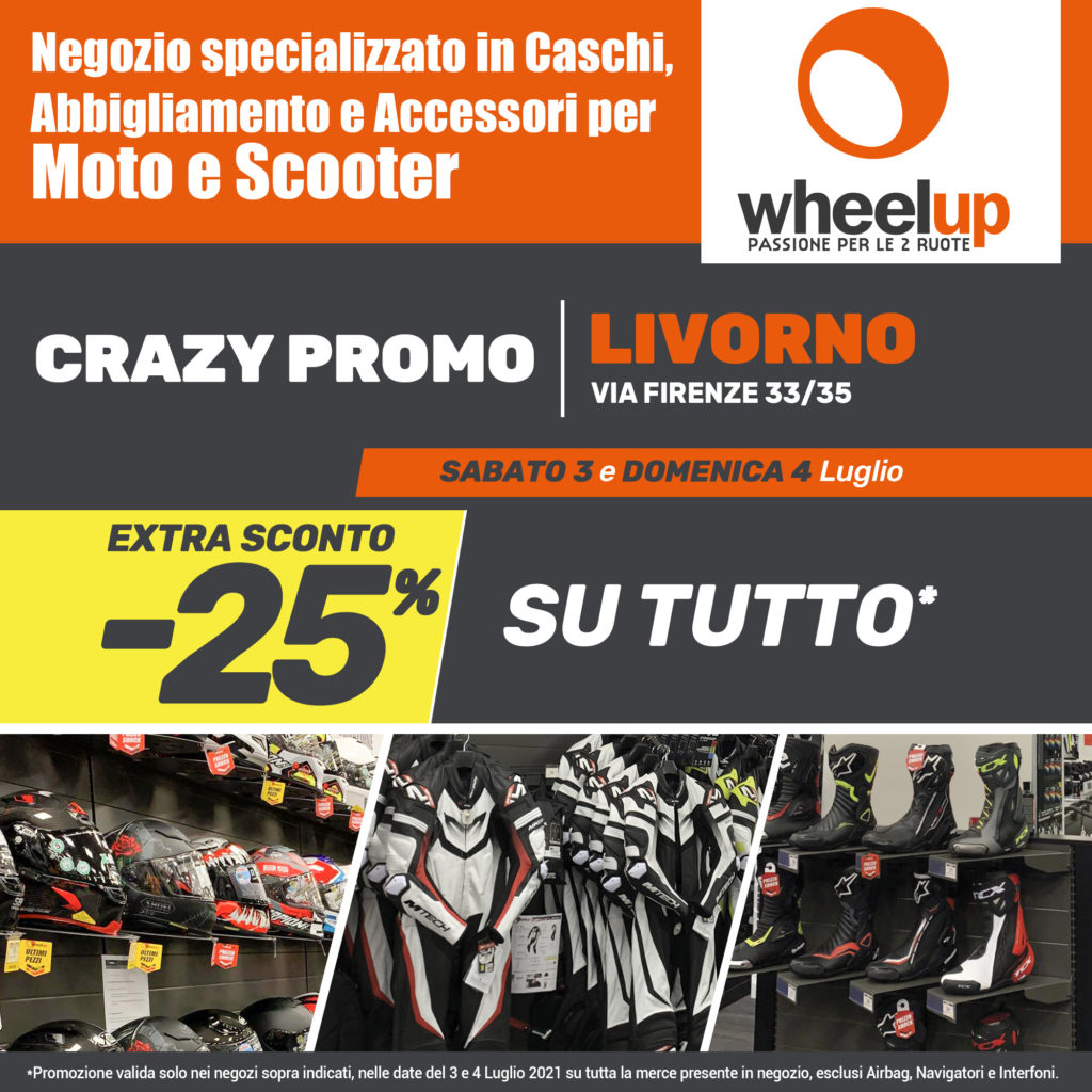 Wheelup livorno 3 4 luglio motociclisti inaugurazione punto vendita dove