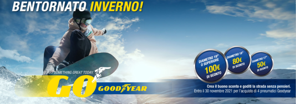 Goodyear Bentornato inverno: fino a 100 euro di sconto sulle gomme invernali, all season estive promozione