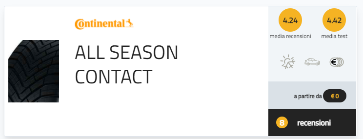 pneumatici Kia EV6 Continental estivi invernali all season misure
