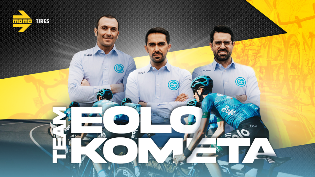 Eolo Kometa team sponsor momo tires gomme pneumatici Fran Contador ivan basso bicicletta bici squadre date ciclisti Giro d’Italia Tour of Alpes
