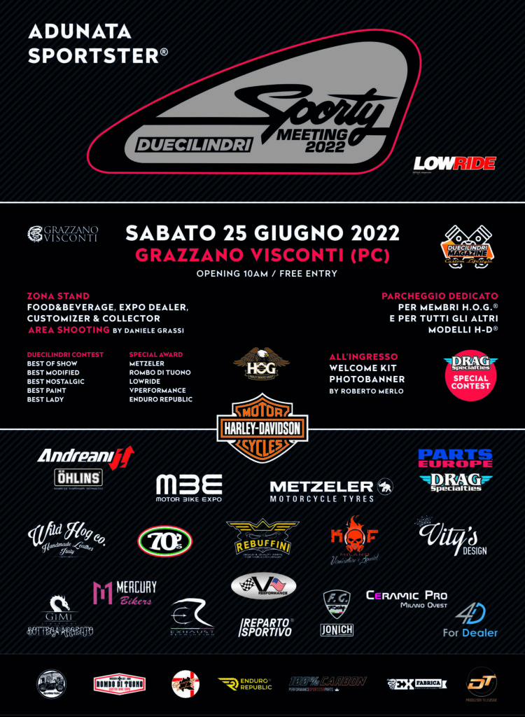 Sporty Meeting 2022 by Duecilindri, l'appuntamento per gli appassionati della Harley-Davidson Sportster giugno dove quando
