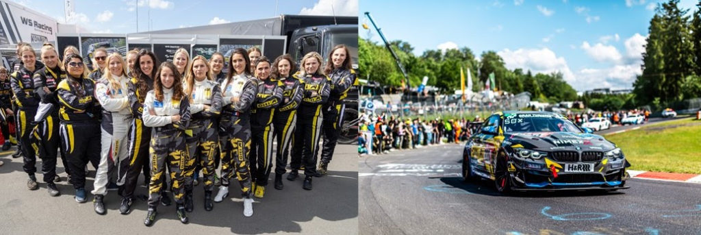 Giti Tire Motorsport by WS Racing alla 24 Ore del Nürburgring 2022 podio GitiCompete GTR Carrie Schreiner, Célia Martin, Fabienne Wohlwend e Pippa Mann