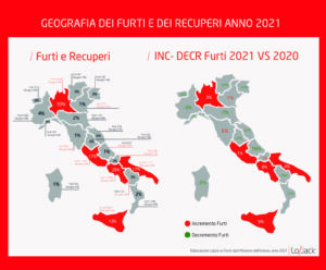 furti auto italia 2022 veicoli più rubati più rubate ladri 