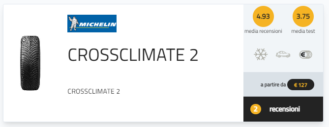pneumatici all season doppio treno gomme Michelin Crossclimate 2 SUV
