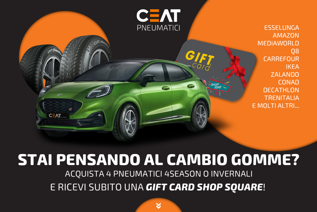 Shopsquare gomme ceat gift card omaggio promozione pneumatici regalo misure prezzo gommisti distributori prezzi come vanno recensioni