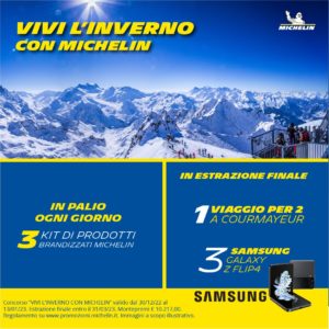 Vivi l'inverno con Michelin Samsung Galaxy Z viaggio Courmayeur
