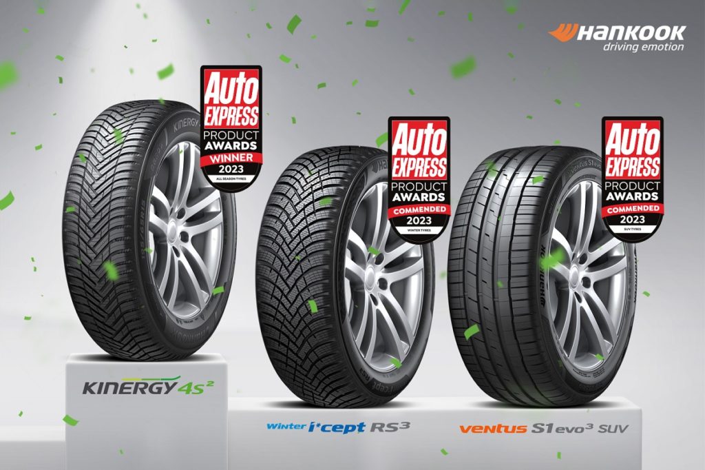 Gomme Hankook di nuovo in cima agli Auto Express Product of the Year Awards Kinergy 4S 2 Ventus S1 evo 3 SUV Winter i*cept RS3 pneumatici