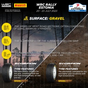 rally estonia 2023 WRC pirelli scorpion pneumatici gomme  